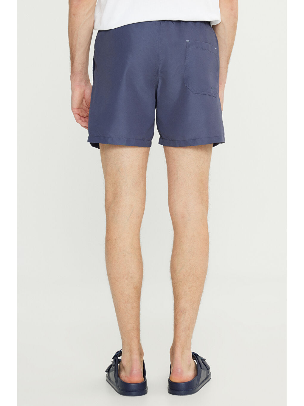 Erkek Lacivert Standart Fit Normal Kesim Cepli Hızlı Kuruyan Desenli Deniz Şortu-7