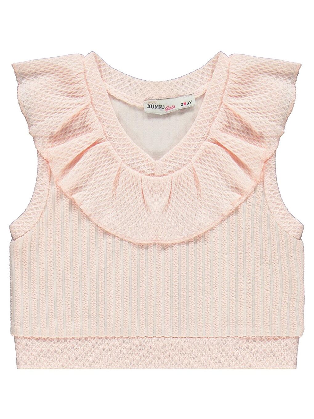 Pembe V Yaka Süeter Pantolon 3 Lü 2-5 Yaş Takım-2