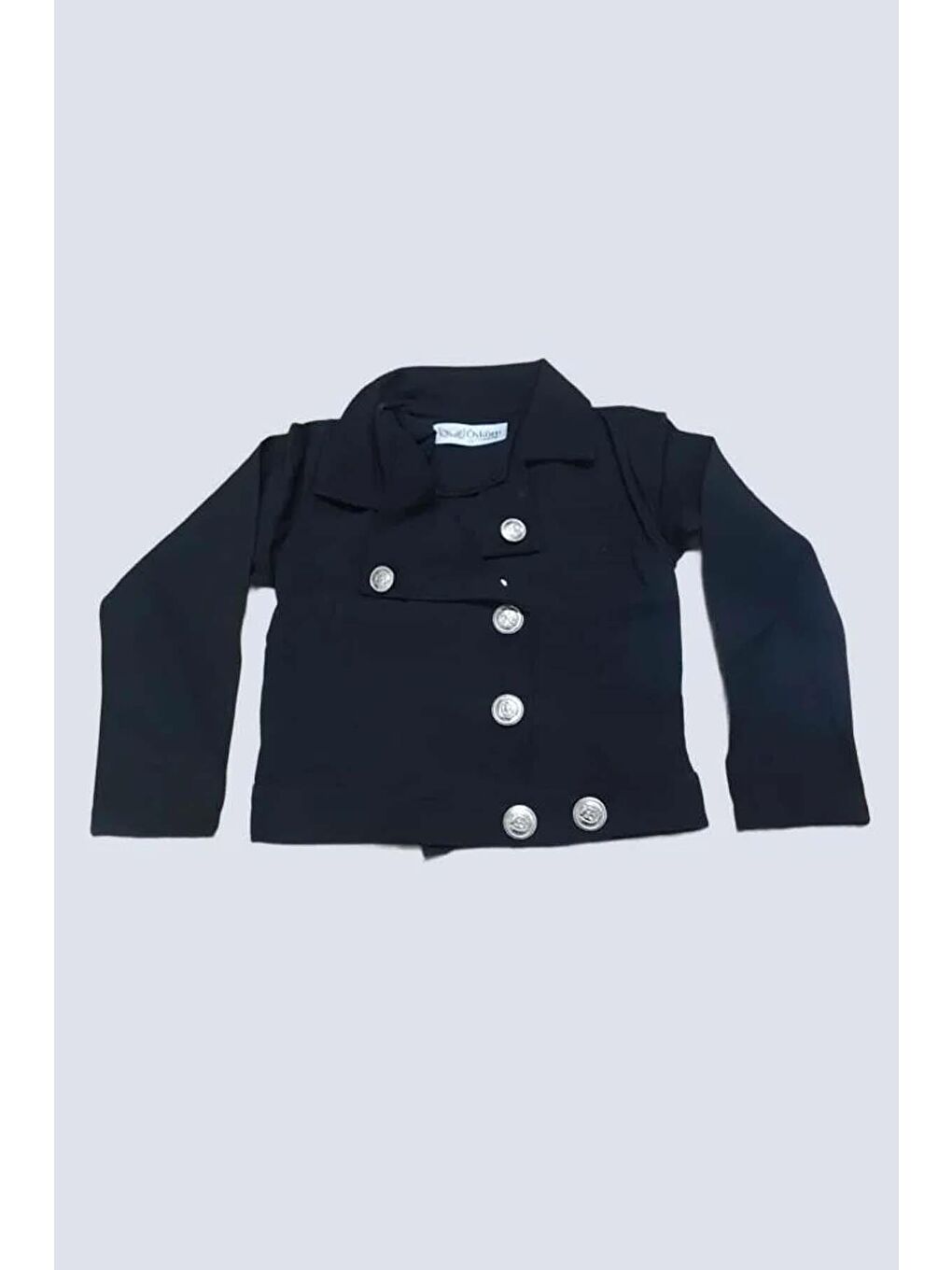 Erkek Çocuk Gold Düğme Detaylı Penye Ceket Dar Kesim Pantolon Siyah Alt Üst Takım-4