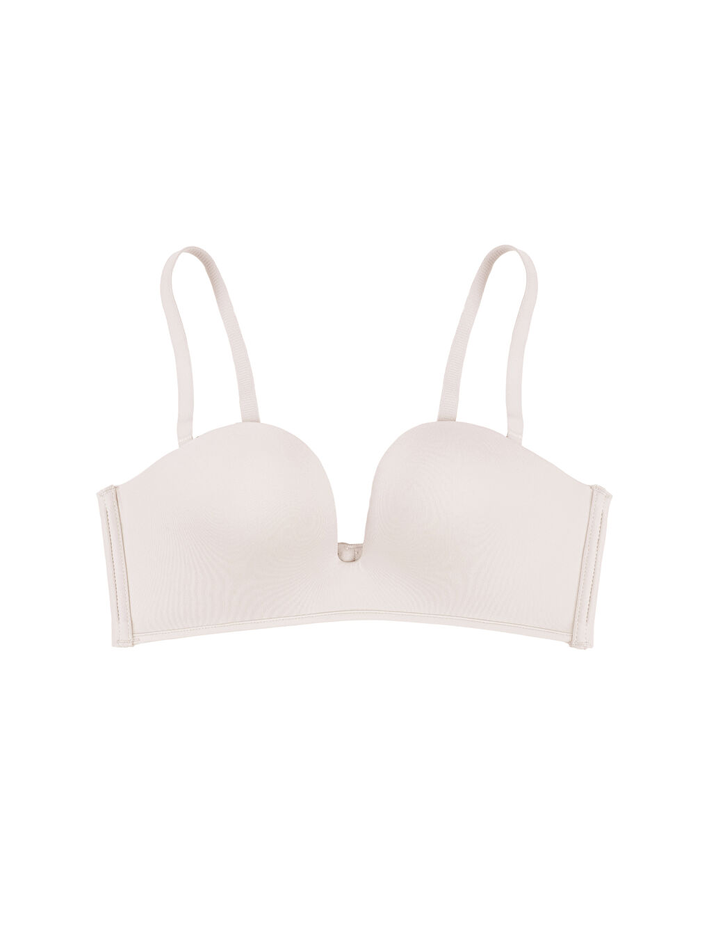 Ekru Derin Dekolte Destekli Dikişsiz Sütyen