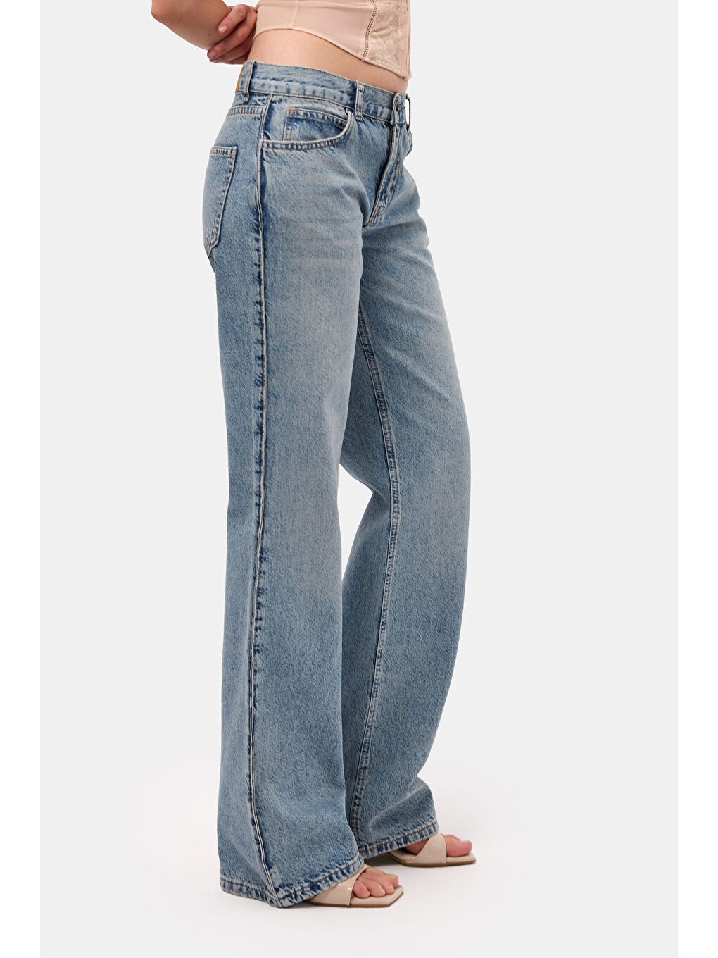 Mavi Kadın Jean Renk 4s6-32 Bootcut Fit Orta Bel Denim Jean-3