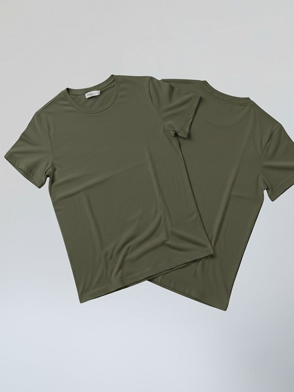 Unisex Haki Düz Tişört