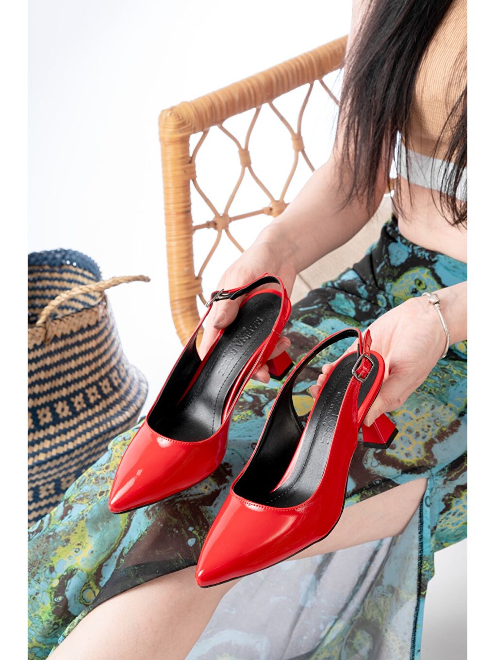 Kadın Harmony Kırmızı Rugan Topuklu Ayakkabı-2