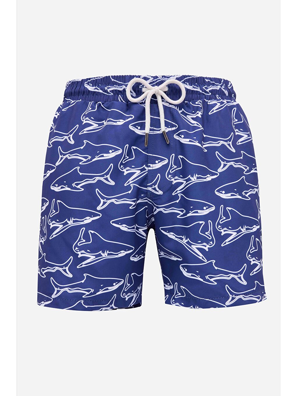 Erkek Standart Fit Hızlı Kuruyan Desenli Lacivert Mayo Deniz Şortu