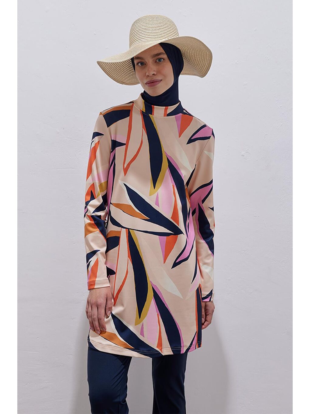 Bej Hasır Plaj Şapka Taş