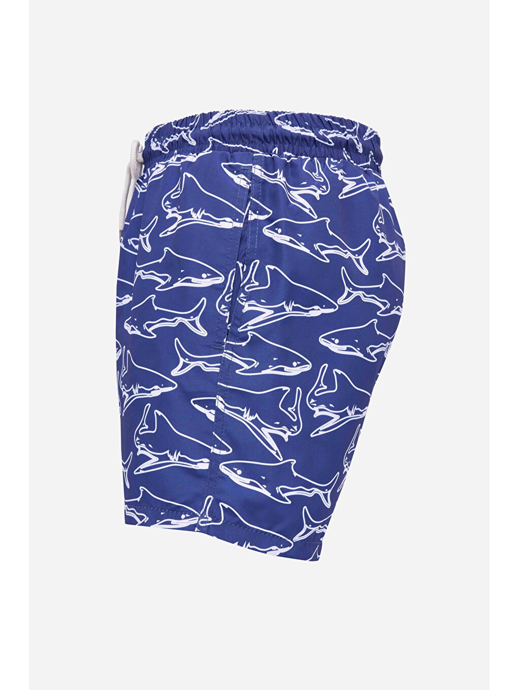 Erkek Standart Fit Hızlı Kuruyan Desenli Lacivert Mayo Deniz Şortu-1