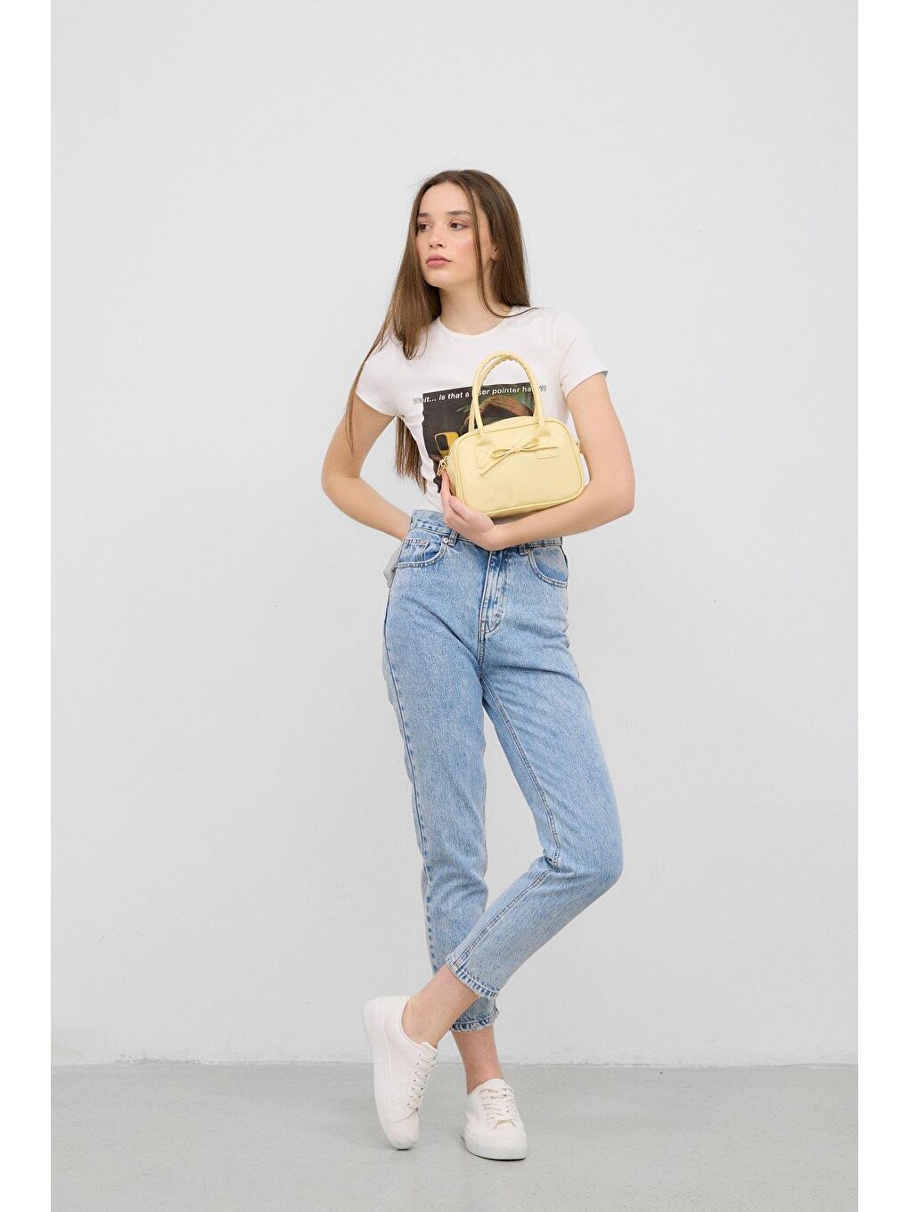 Perfect Kurdele Detaylı Bowling El Ve Çapraz Çanta Sarı-2
