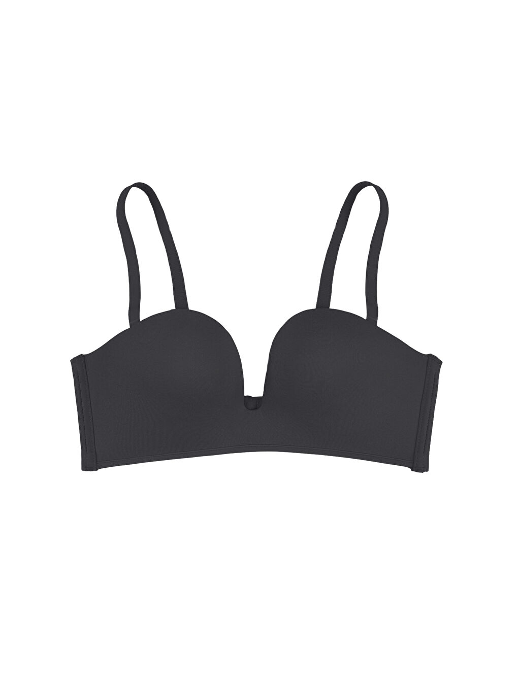 Siyah Derin Dekolte Destekli Dikişsiz Sütyen