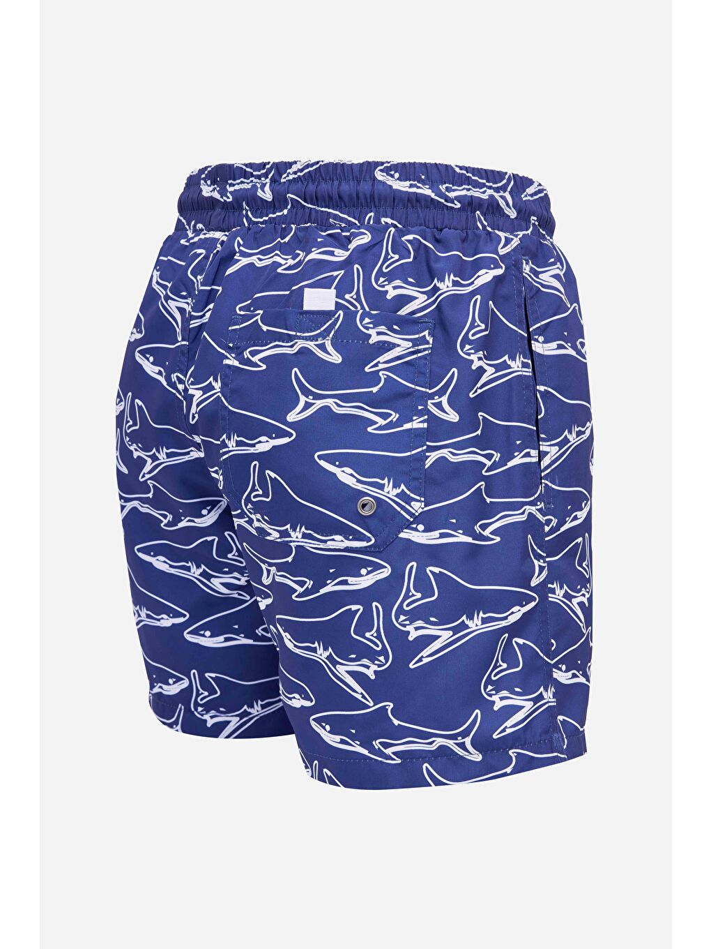 Erkek Standart Fit Hızlı Kuruyan Desenli Lacivert Mayo Deniz Şortu-3