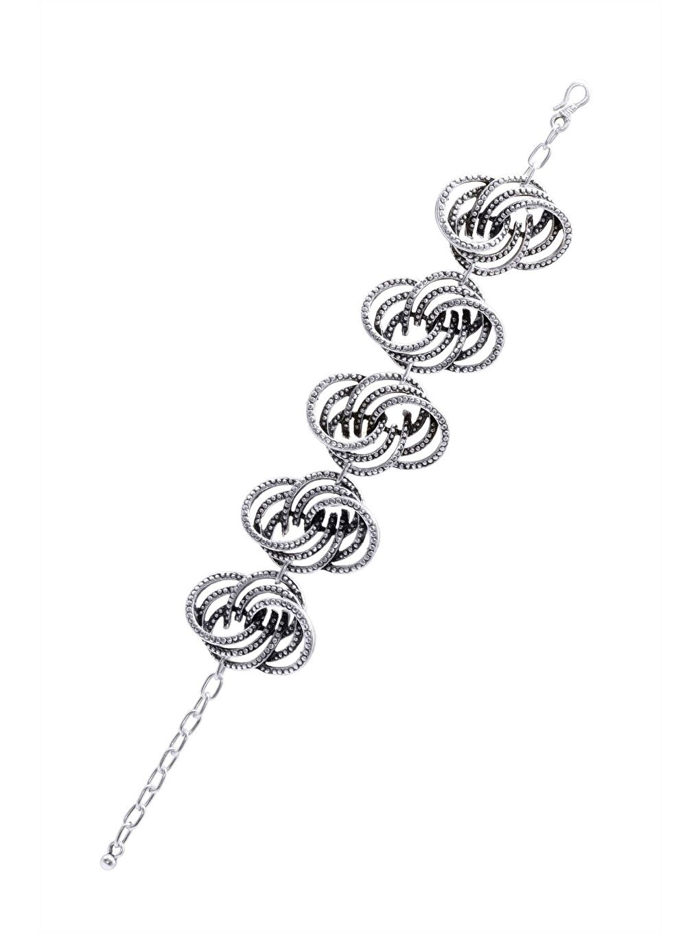 Gri Kadın Antik Gümüş Kaplama Otantik Bileklik