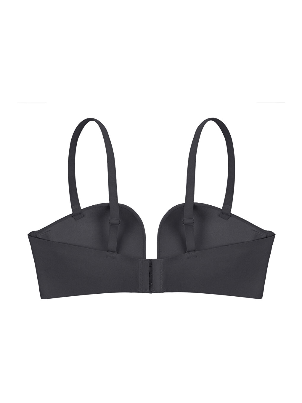 Siyah Derin Dekolte Destekli Dikişsiz Sütyen-1