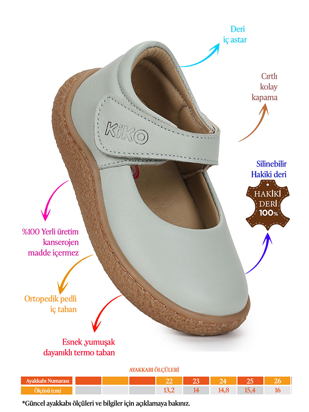 Turkuaz Lida %100 Deri Günlük Kız Bebek Babet Ayakkabı-1