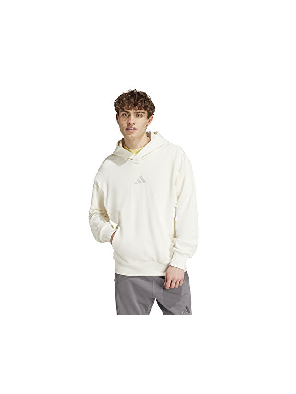 All Szn French Terry Erkek Beyaz Sweatshirt Erkek Günlük Sweatshirt Iy4154 Beyaz