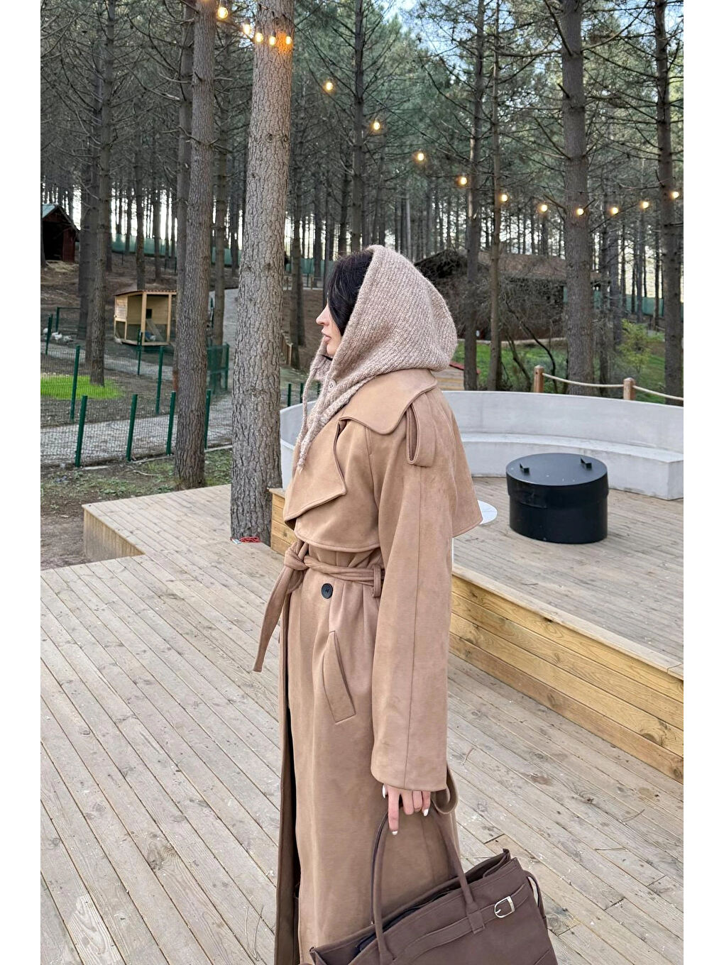 Kadın Bej Triko Balaklava Bere 594-14911