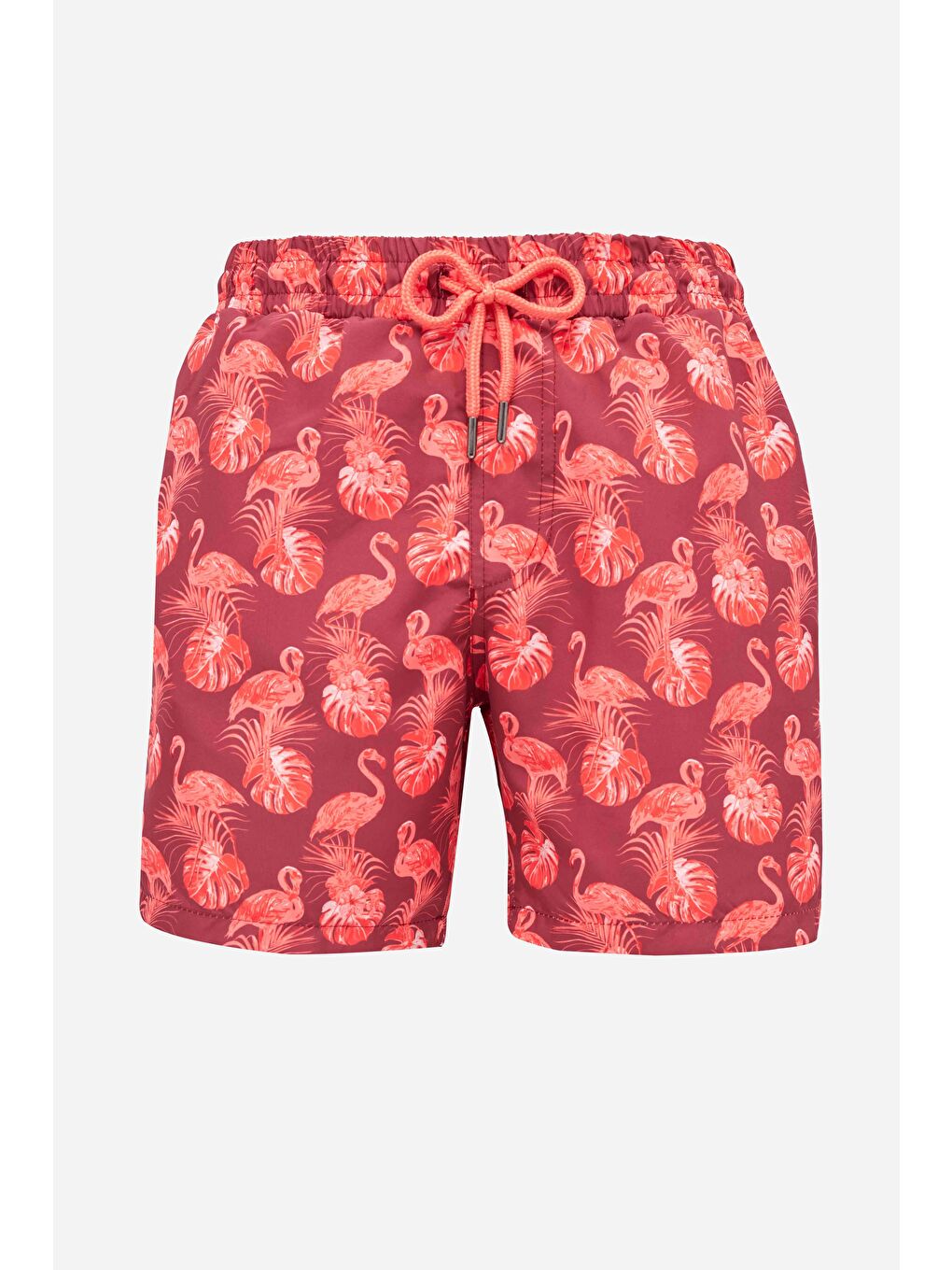 Kahverengi Erkek Standart Fit Hızlı Kuruyan Desenli Kiremit Renk Mayo Deniz Şortu