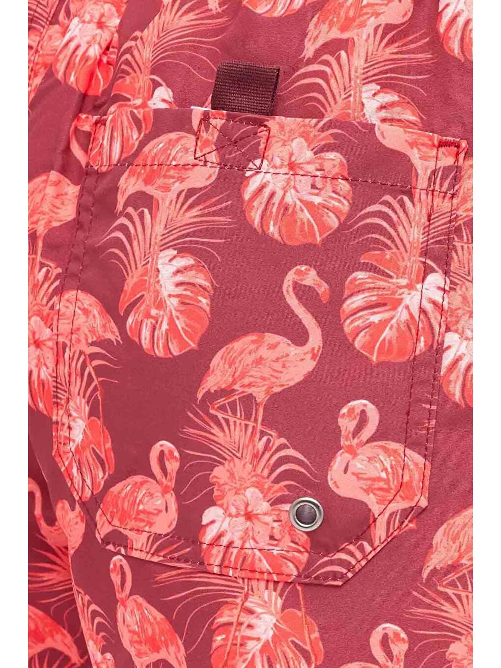 Kahverengi Erkek Standart Fit Hızlı Kuruyan Desenli Kiremit Renk Mayo Deniz Şortu-2