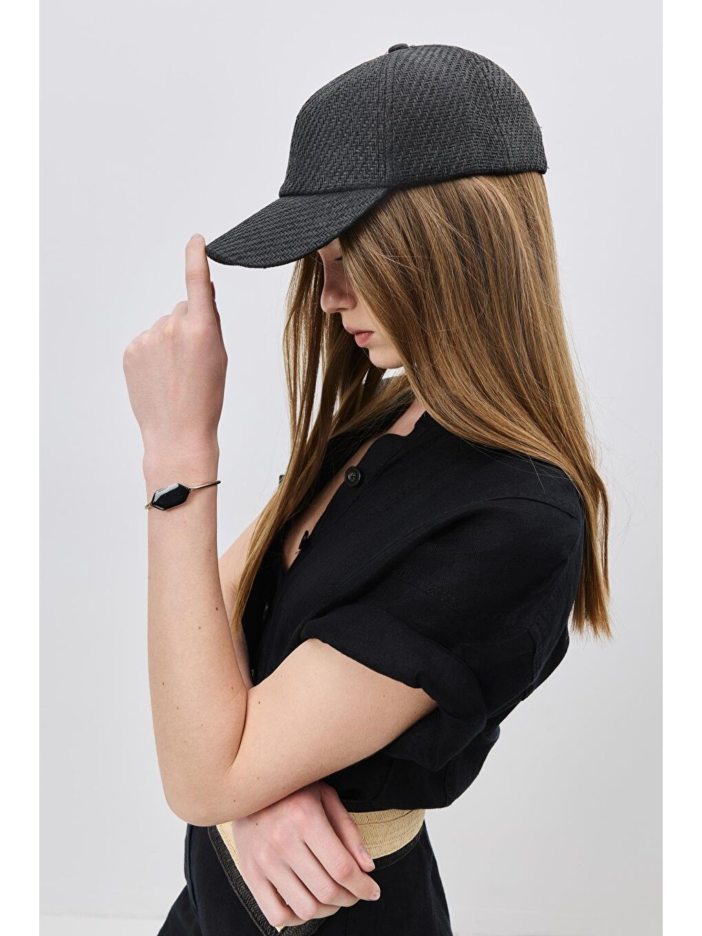 Hasır Kep Şapka Y8211 Siyah