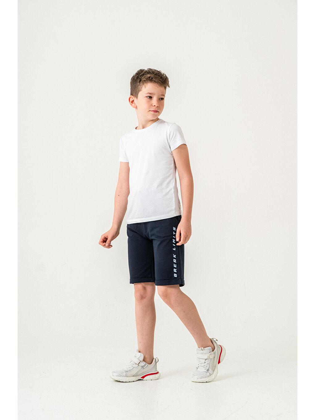 Lacivert Break Limits Baskılı Arka Cepli Erkek Çocuk Şort-1