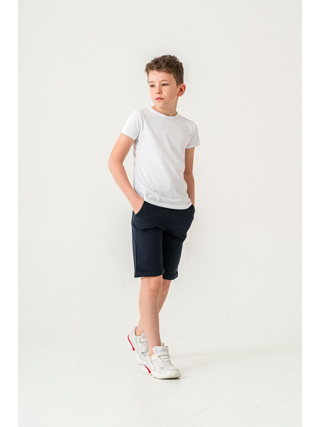 Lacivert Break Limits Baskılı Arka Cepli Erkek Çocuk Şort-3