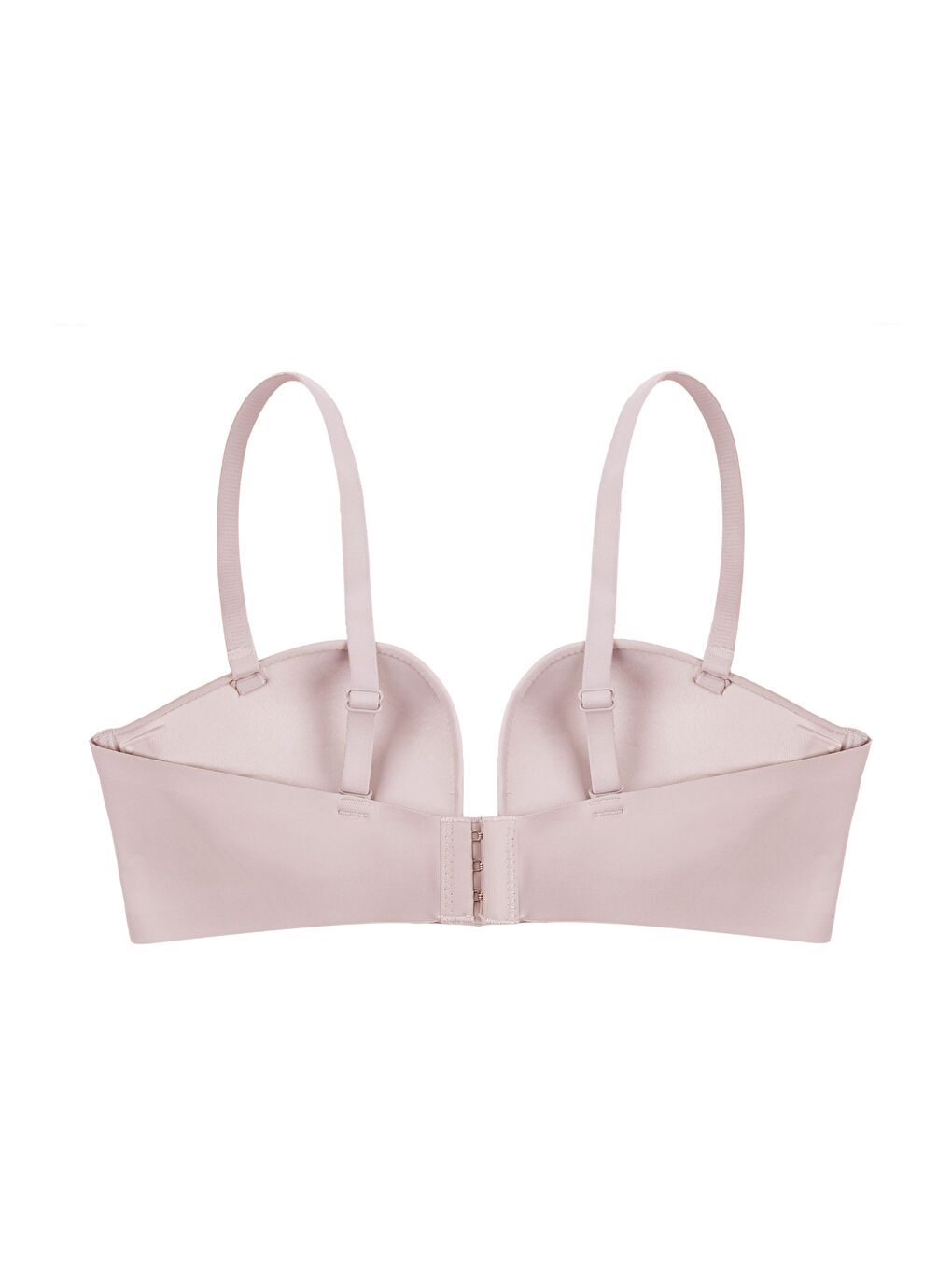 Ekru Derin Dekolte Destekli Dikişsiz Sütyen-1