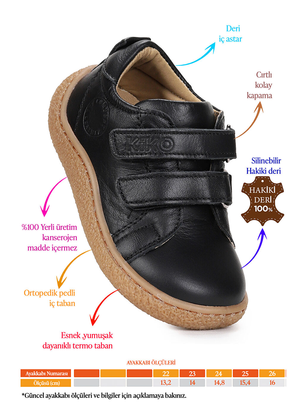 Siyah Luqa %100 Deri Günlük Erkek Bebek Spor Ayakkabı-1