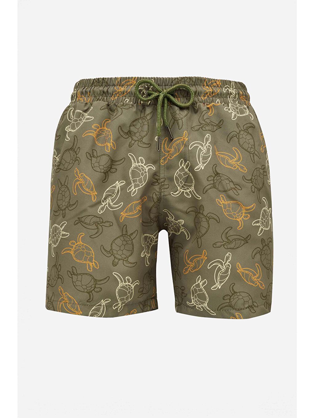 Karışık Erkek Standart Fit Hızlı Kuruyan Desenli Gri Mayo Deniz Şortu