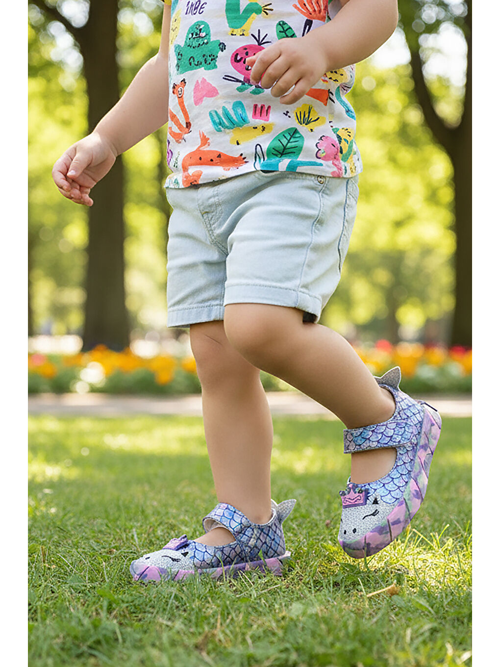 Lila Zubin Deniz Kızı Cırtlı Işıklı Kız Bebek Babet Ayakkabı-2