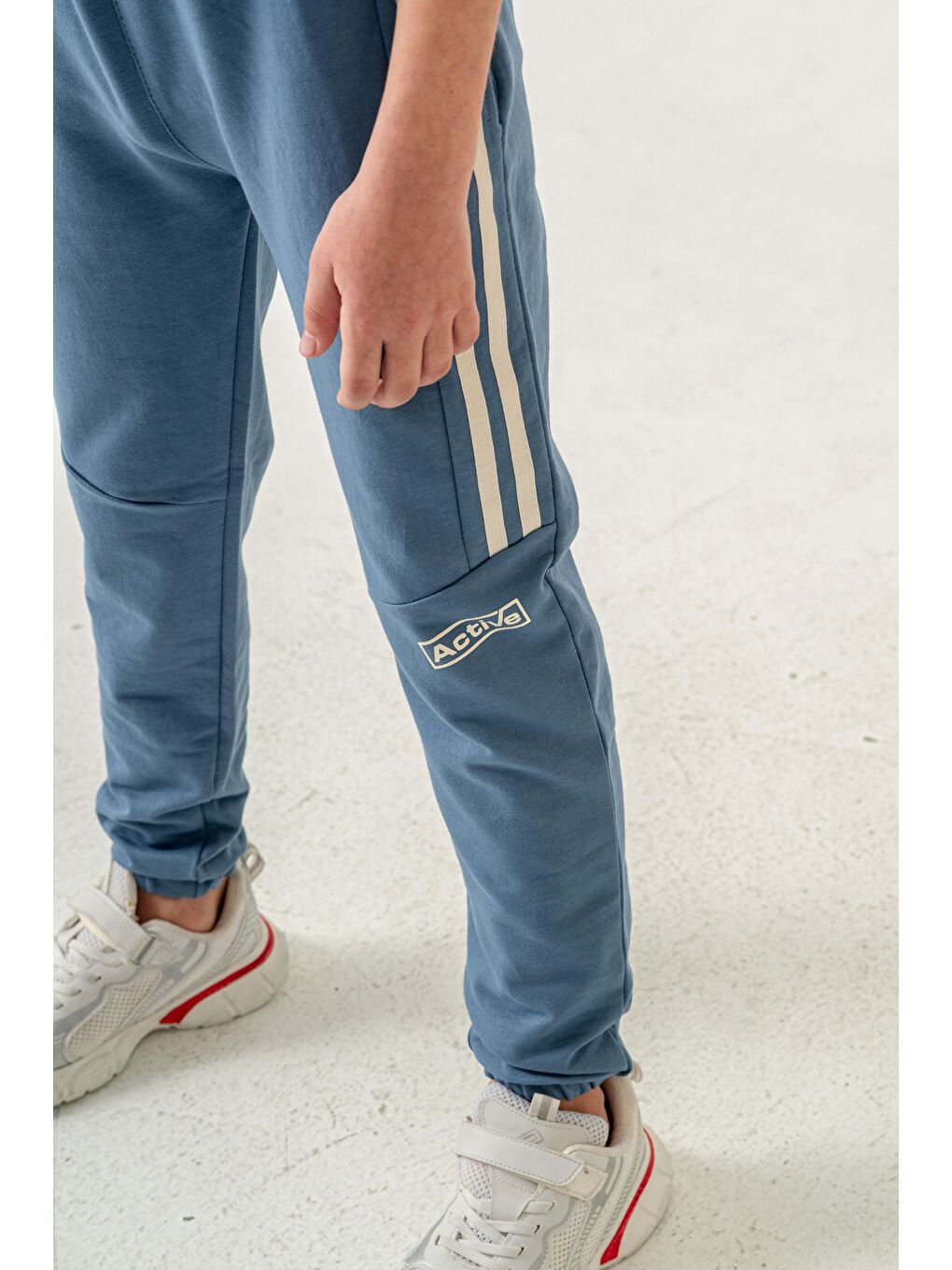 Mavi Active Baskılı Yanlar Şeritli Erkek Çocuk Eşofman Altı-5