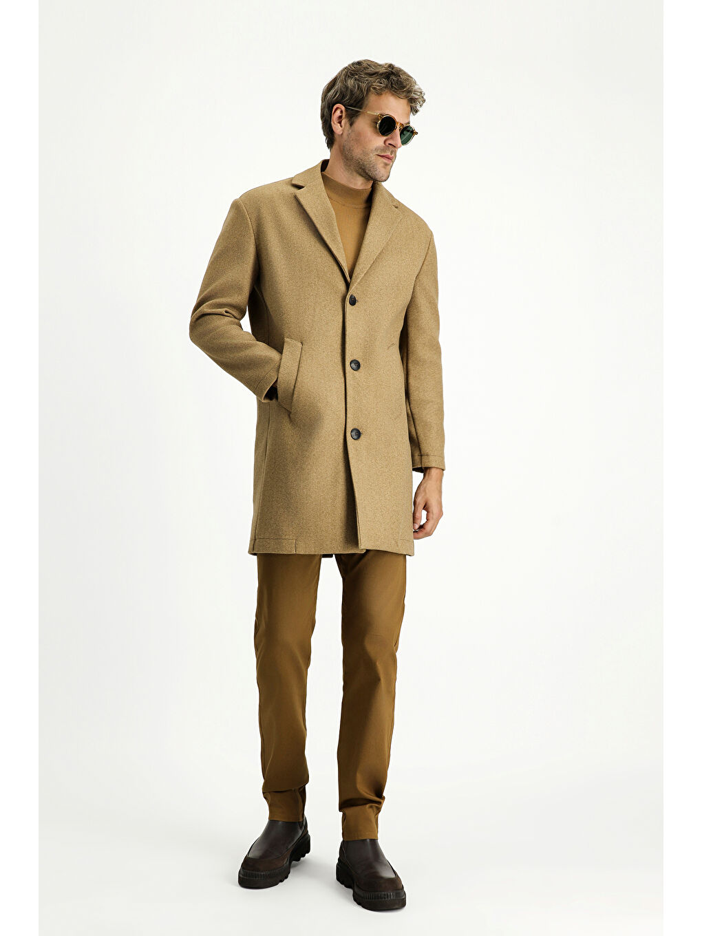 Bej Erkek Kaban Palto