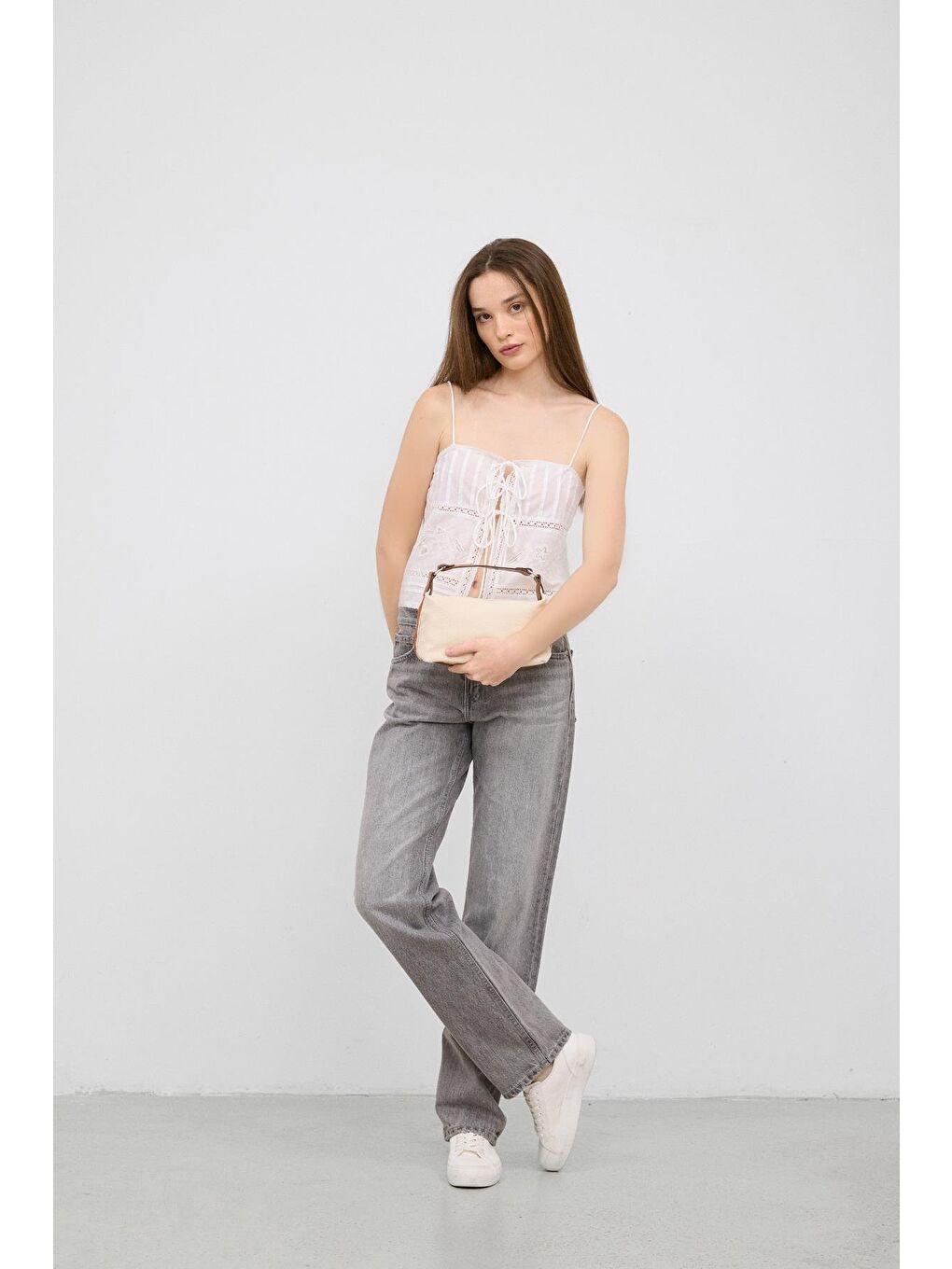 Kahverengi Elu Kanvas El Ve Çapraz Çanta Taba-2