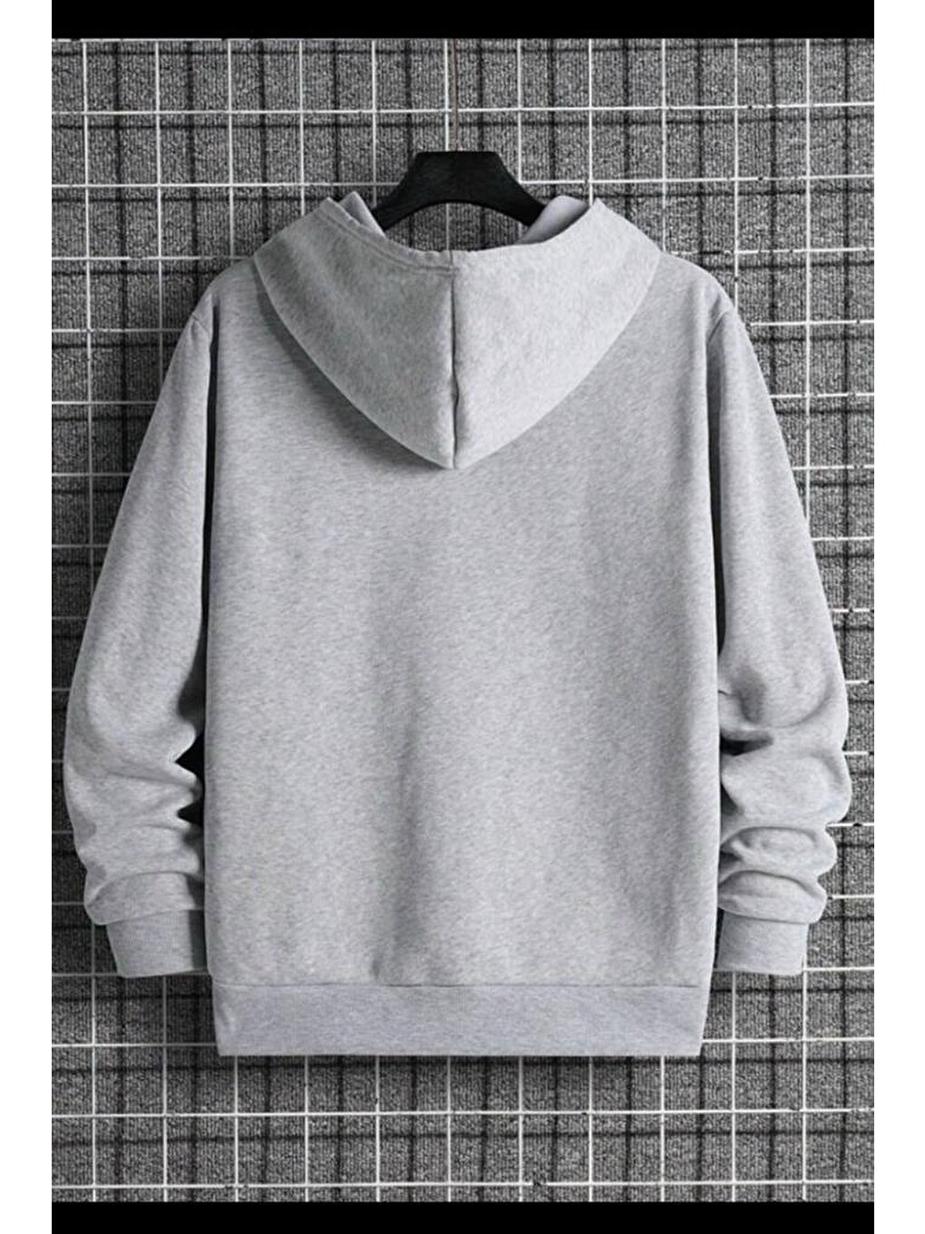 Gri Örümcek Ön Baskılı Pamuklu Erkek Sweatshirt-1