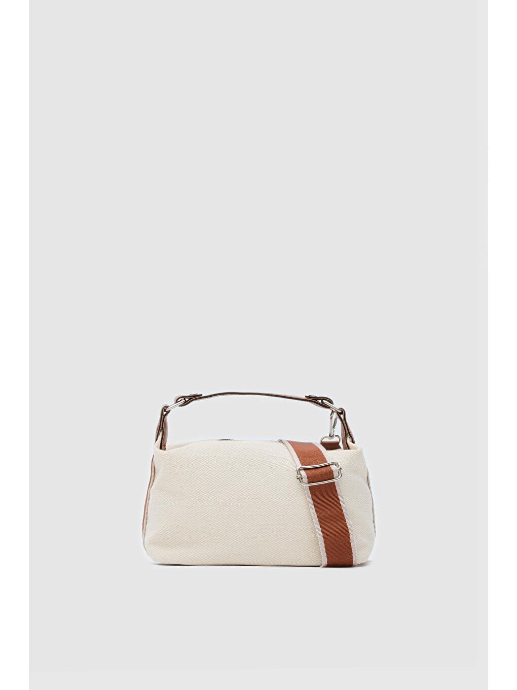 Kahverengi Elu Kanvas El Ve Çapraz Çanta Taba-3