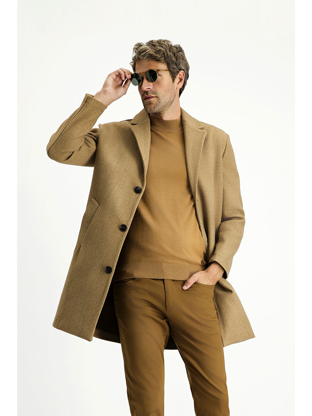 Bej Erkek Kaban Palto-1