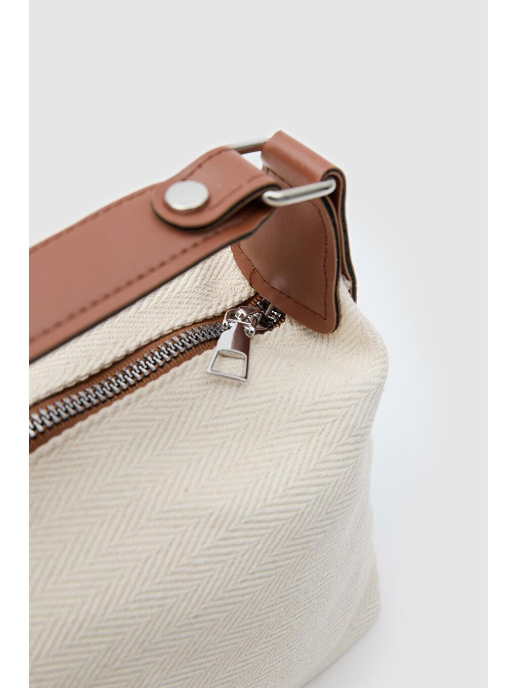 Kahverengi Elu Kanvas El Ve Çapraz Çanta Taba-5