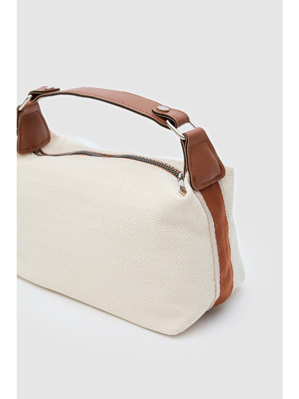 Kahverengi Elu Kanvas El Ve Çapraz Çanta Taba-6