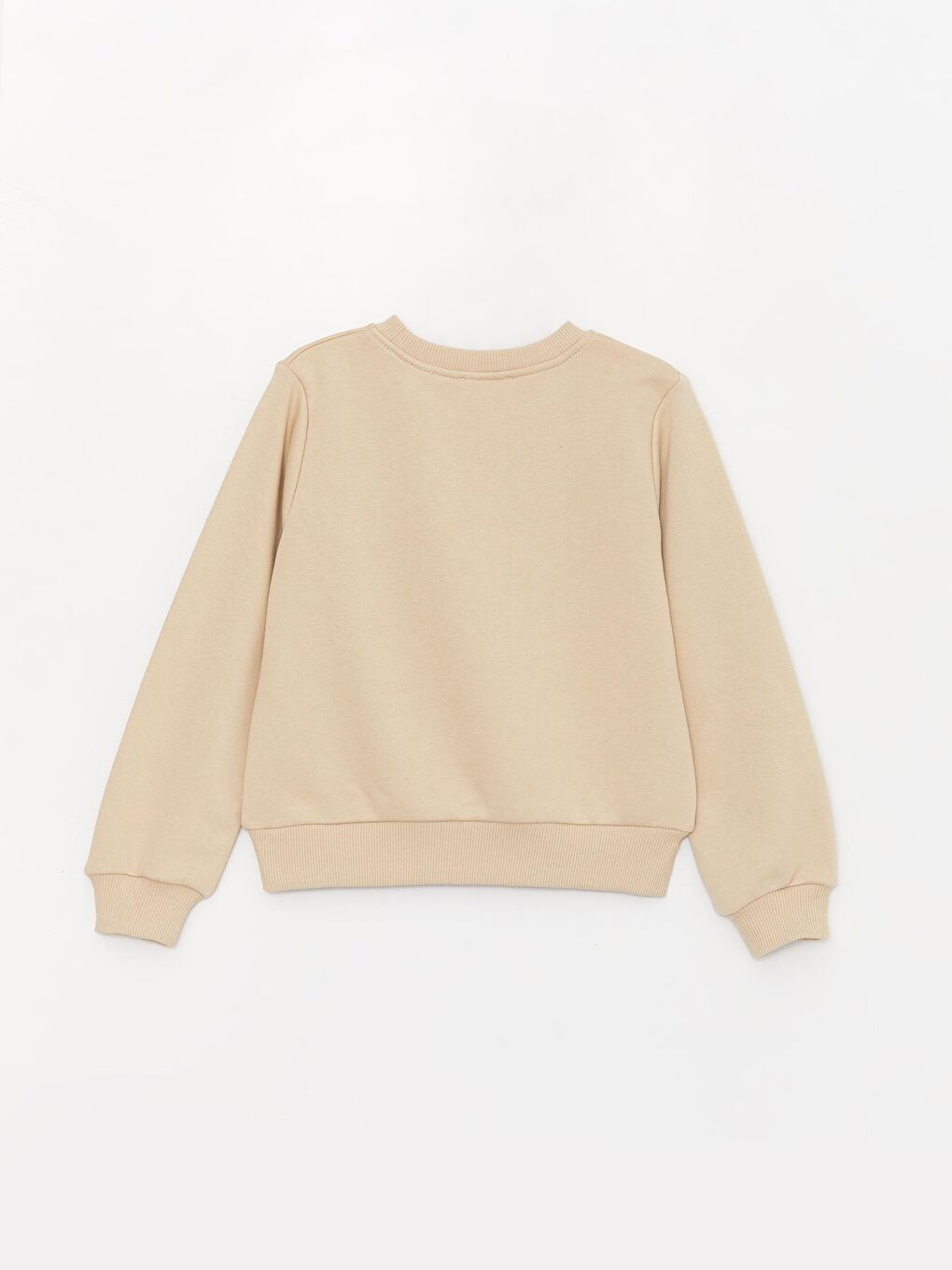 Bej Kız Çocuk Kalp Broşlu Beli Lastikli SweatShirt-1