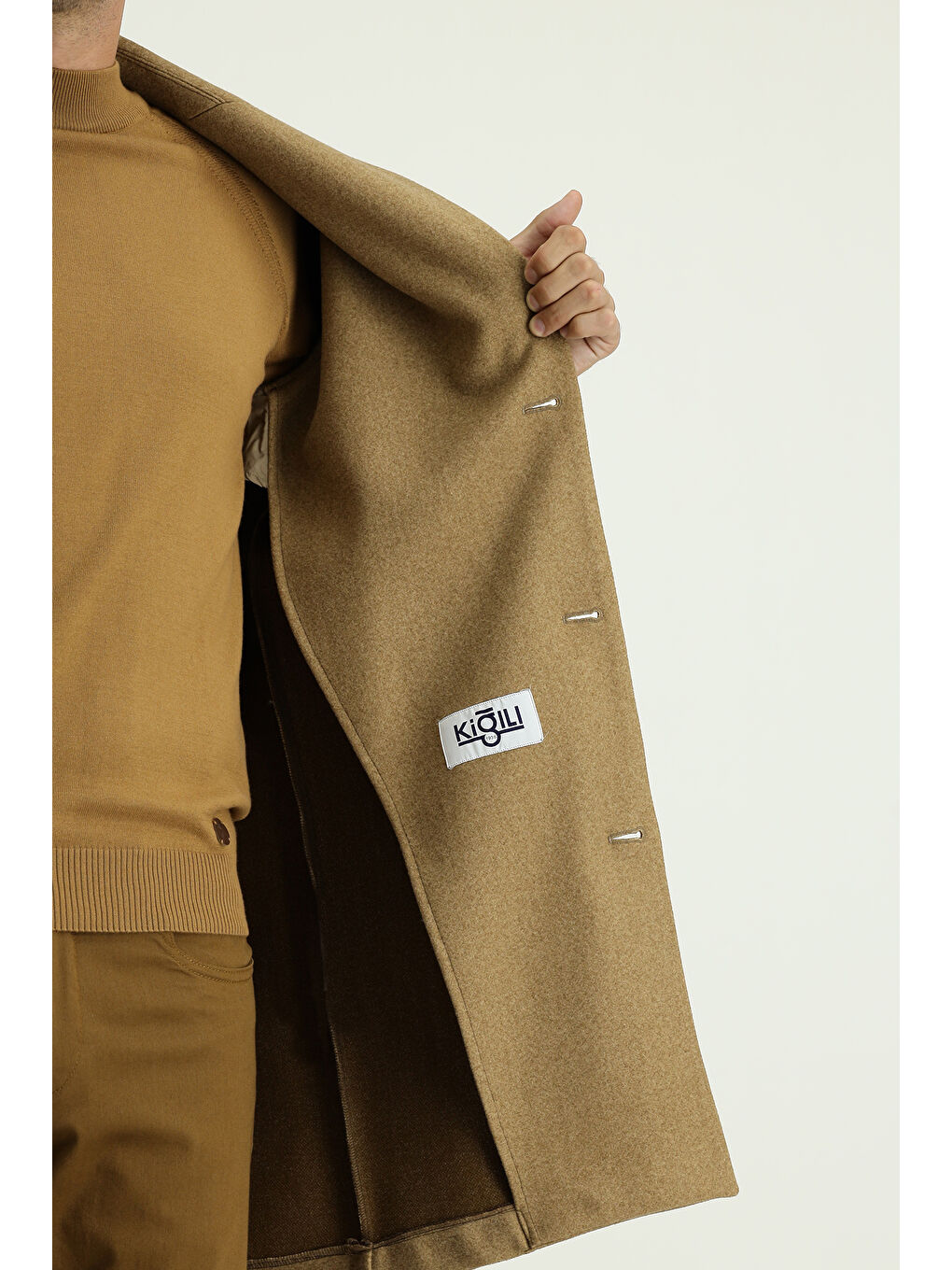 Bej Erkek Kaban Palto-4