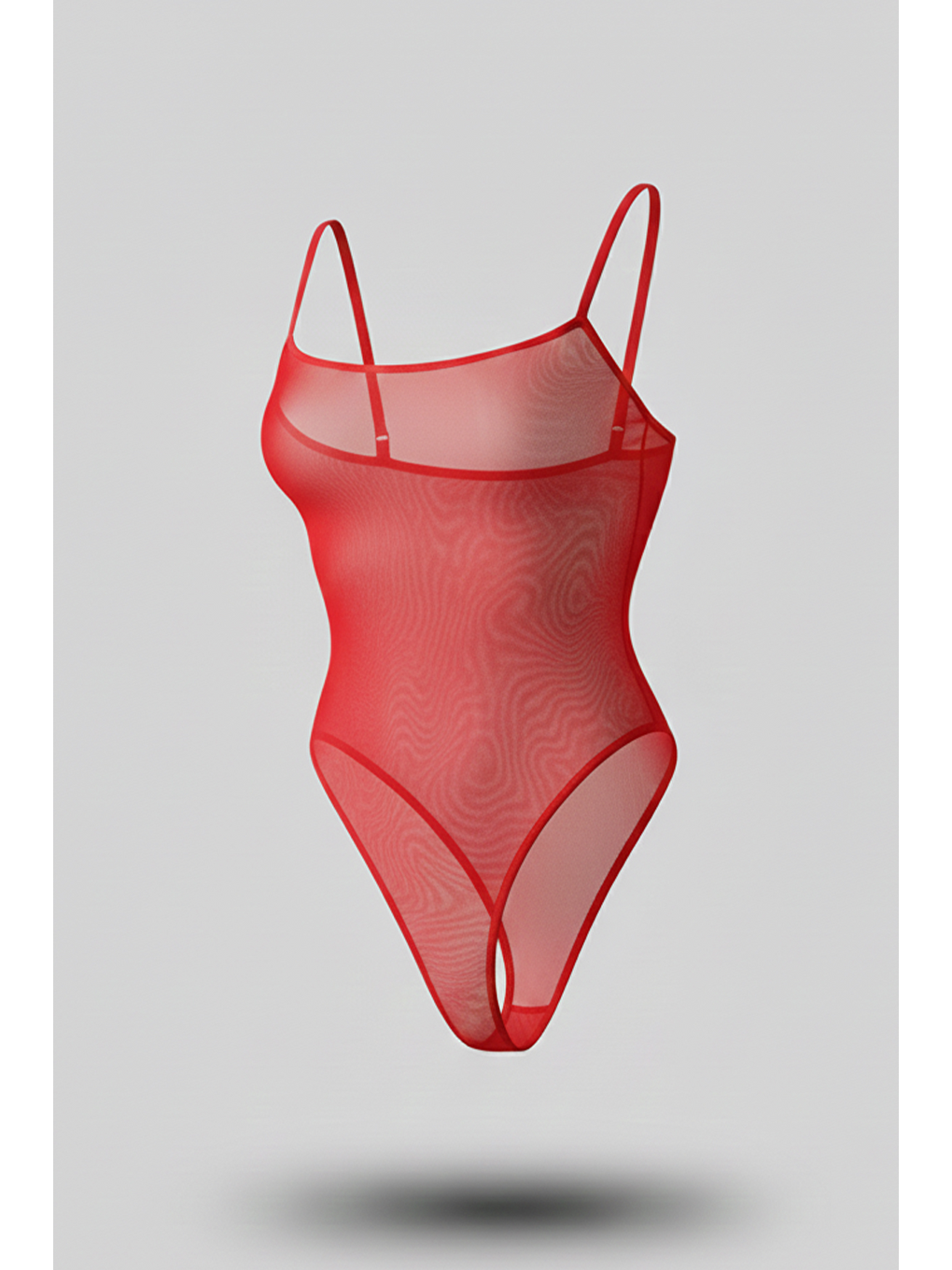Tül Bodysuit Kırmızı-1