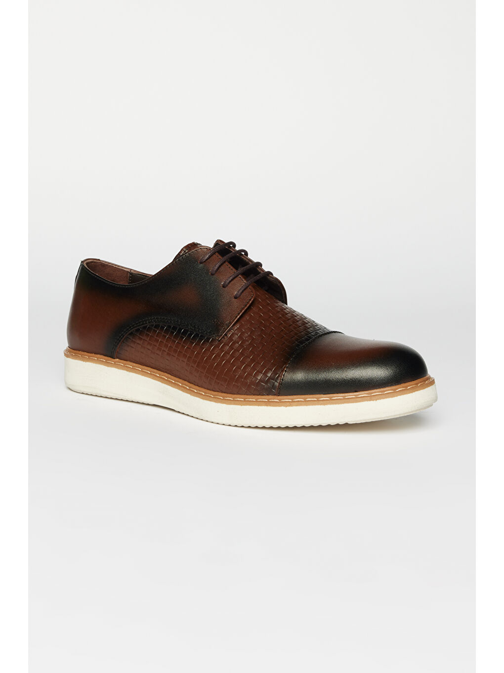 Erkek Kahverengi %100 Deri Casual Ayakkabı-2