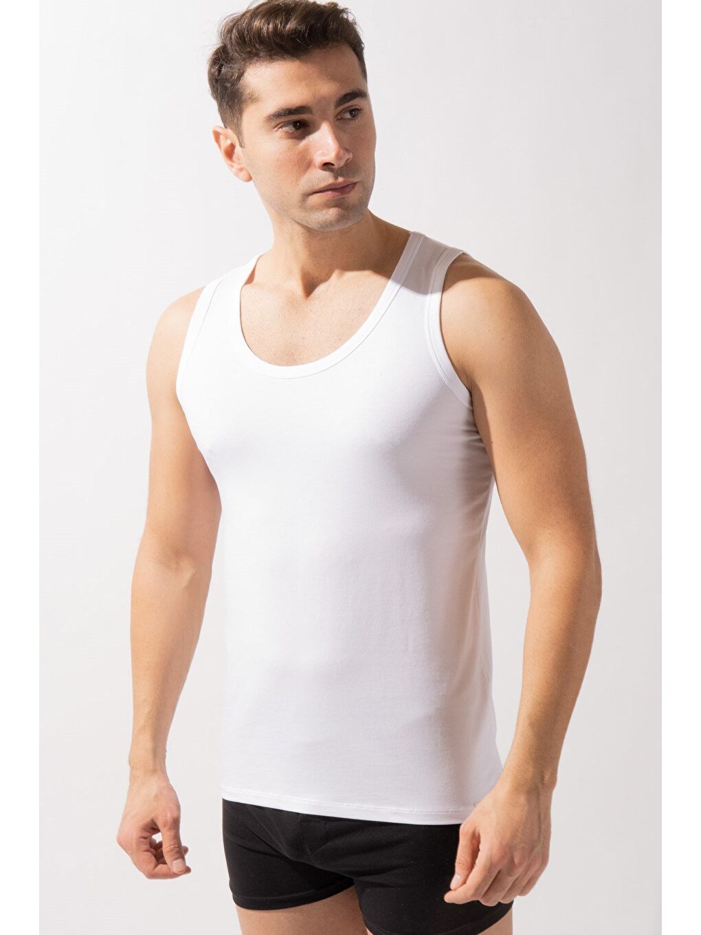 Basic New Modal Askılı Erkek Atlet Beyaz