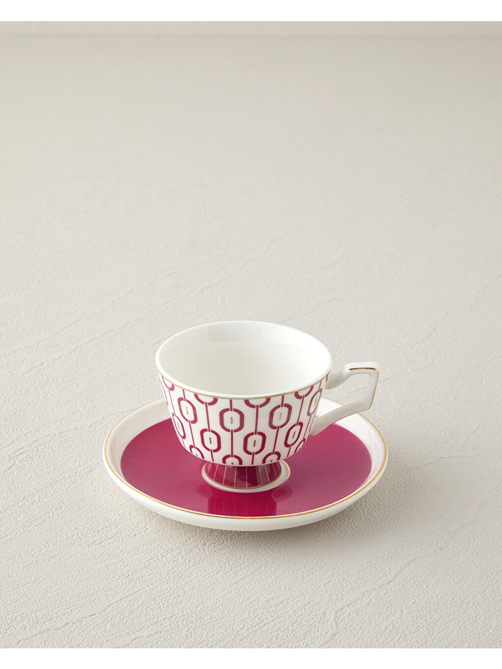 Octavia New Bone China 4 Parça 2 Kişilik Kahve Fincan Takımı 90 ml Fuşya-2