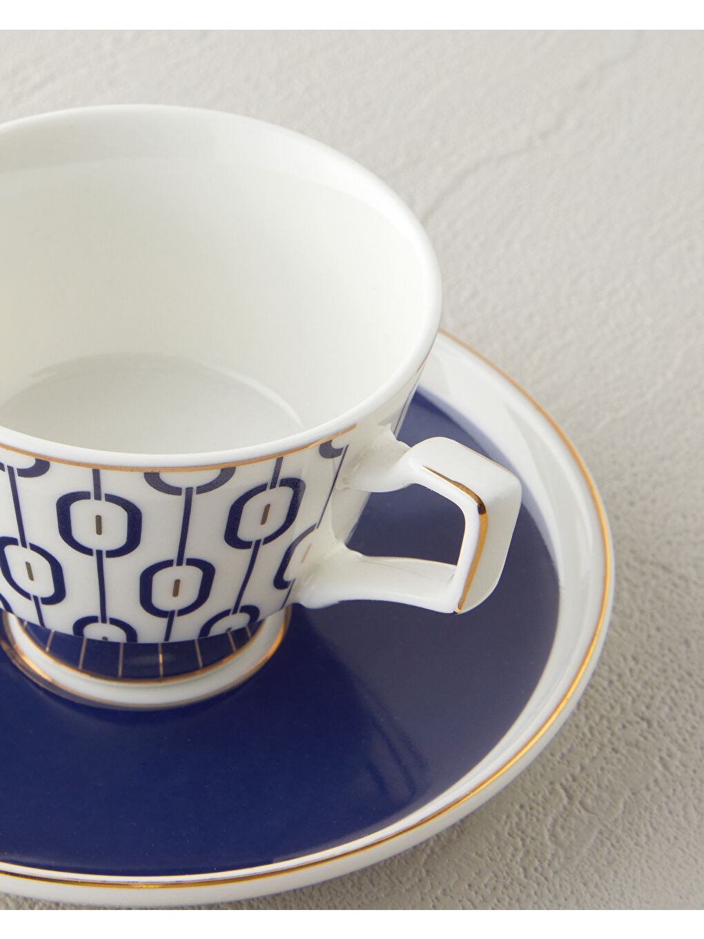 Octavia New Bone China 4 Parça 2 Kişilik Kahve Fincan Takımı 90 ml Lacivert-3