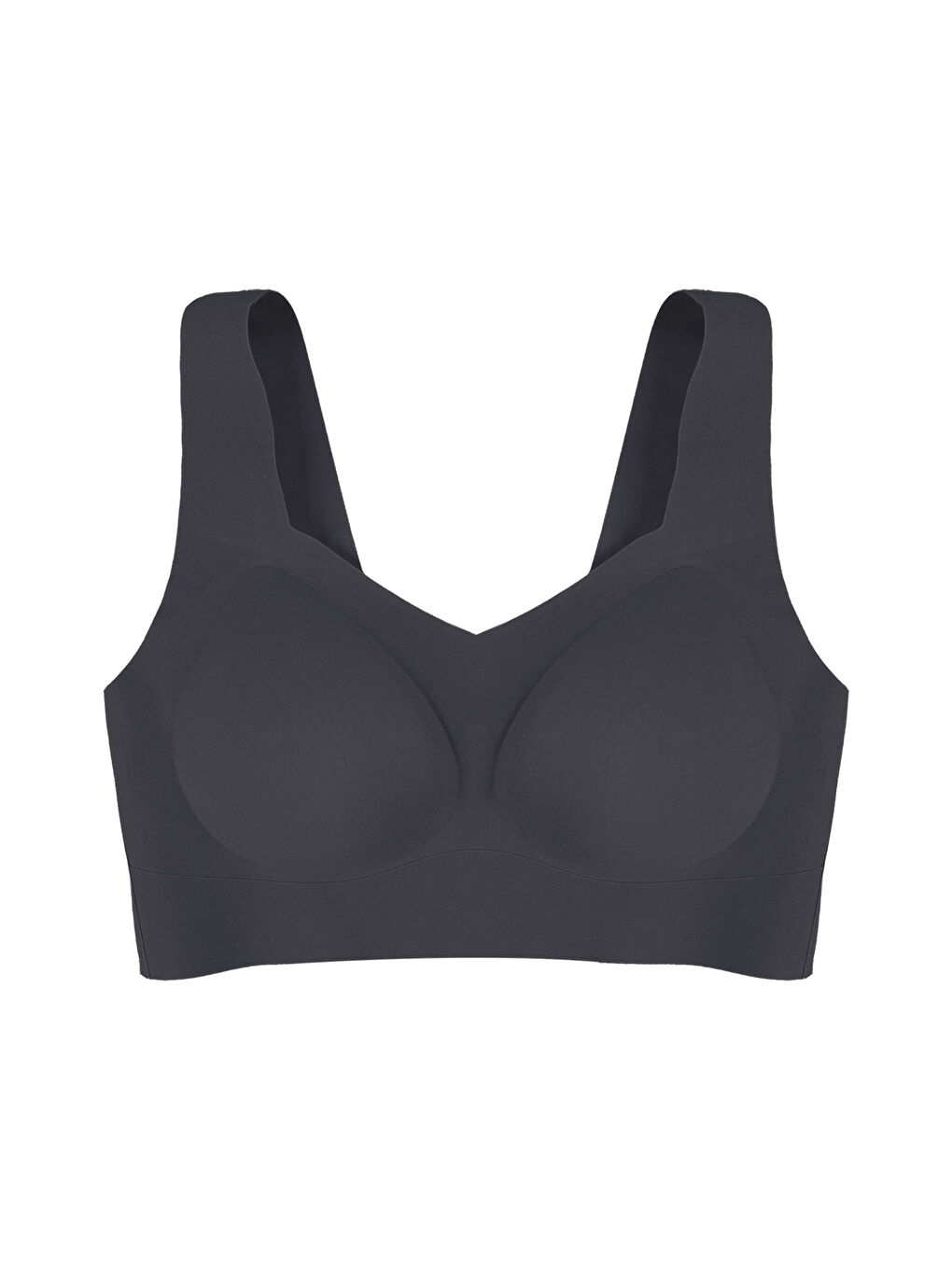 Siyah Balensiz Lazer Dikişsiz Çıkarılabilir Pedli Kalın Askılı Görünmez Sütyen-2