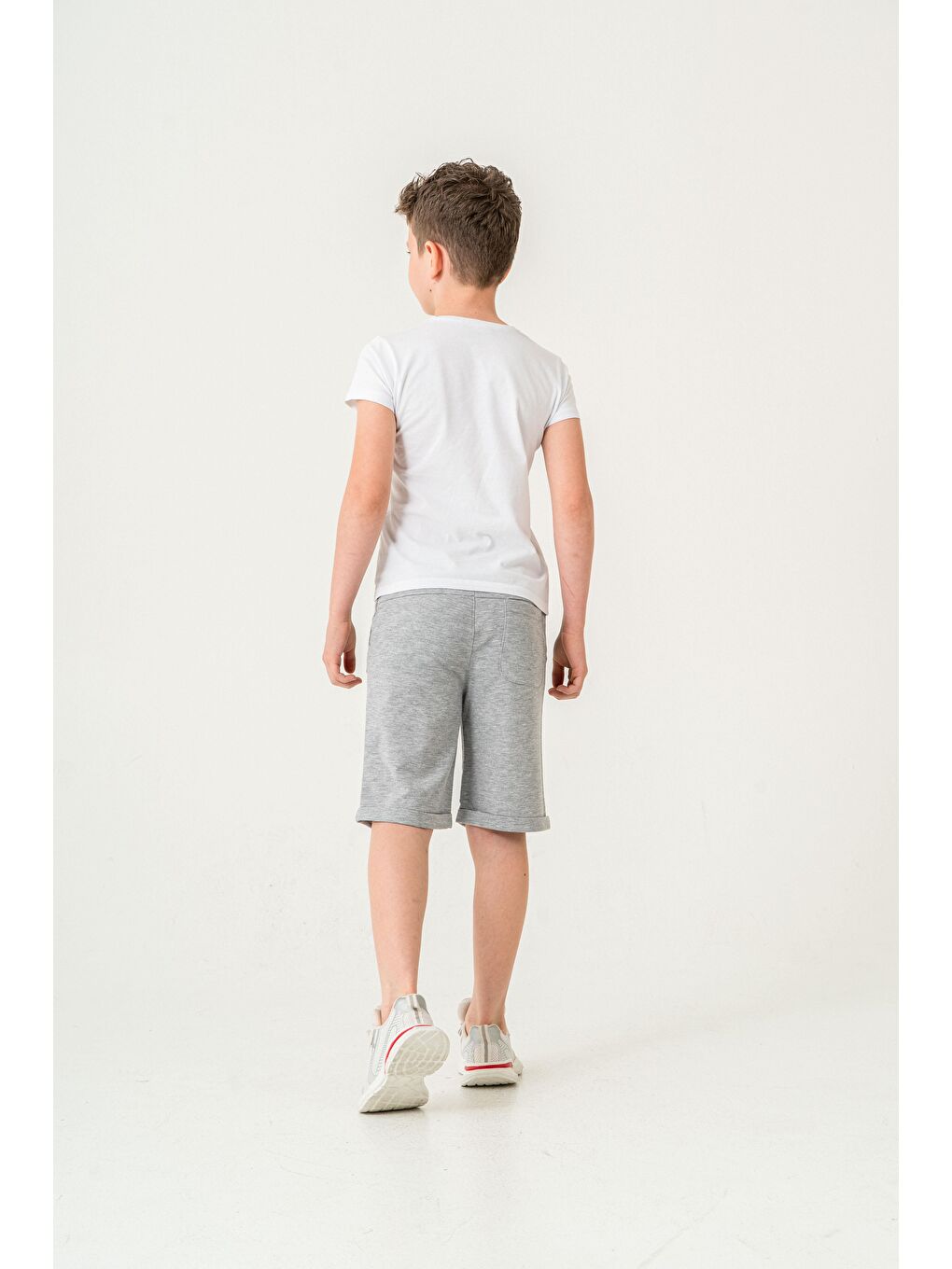 Gri Break Limits Baskılı Arka Cepli Erkek Çocuk Şort-5