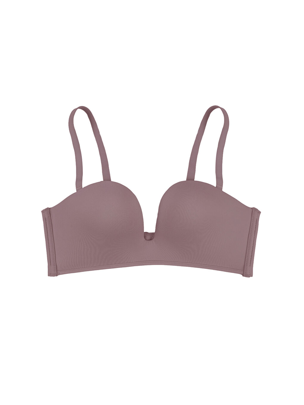 Kahverengi Derin Dekolte Destekli Dikişsiz Sütyen