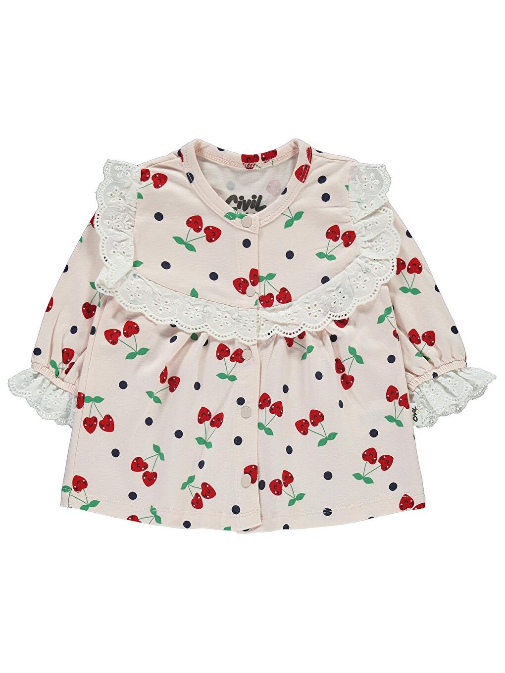 Pembe Kız Bebek Pijama Takımı 6-18 Ay Açık Somon-2