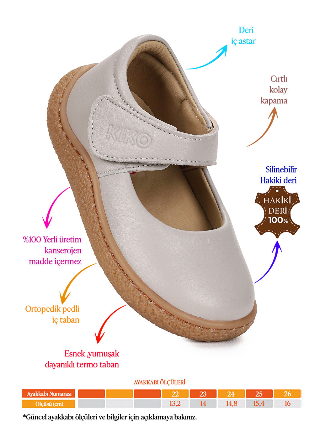 Bej Lida %100 Deri Günlük Kız Bebek Babet Ayakkabı-1