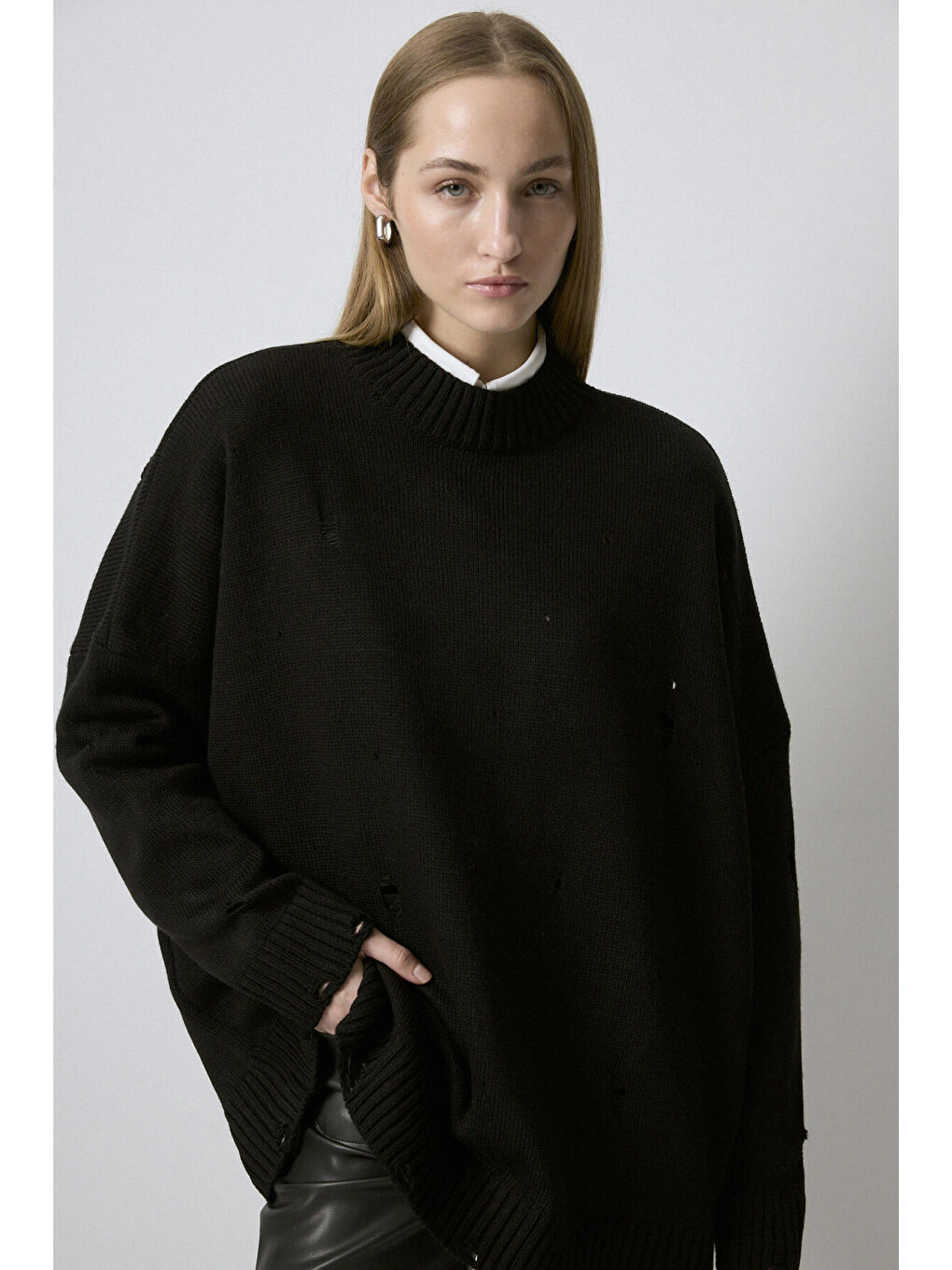 Siyah Ajurlu Triko Kazak-2