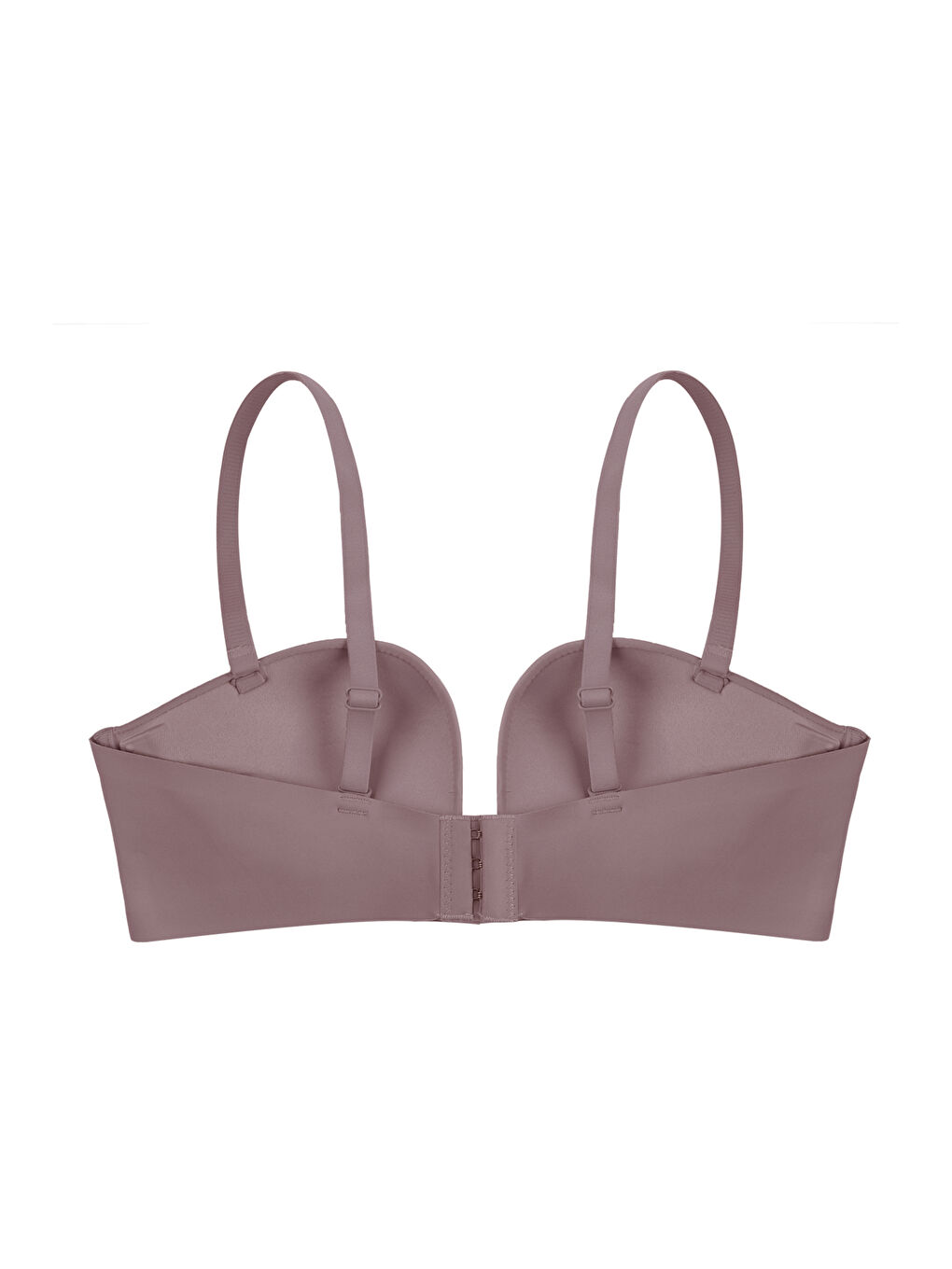 Kahverengi Derin Dekolte Destekli Dikişsiz Sütyen-1