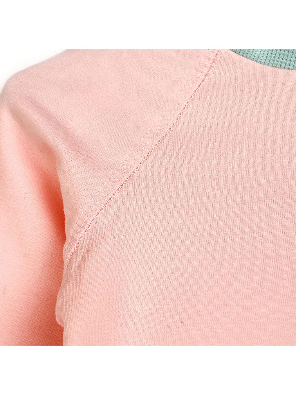 Pembe Yenidoğan Renk Bloklu Sweatshirt-Patikli Alt-2